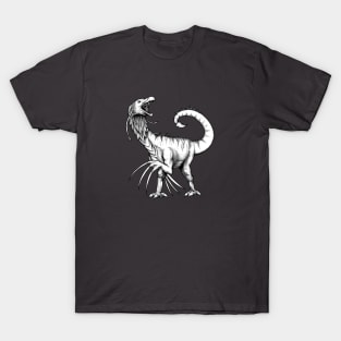 Dinosaur Therizinosaurus Alien Drawing T-Shirt